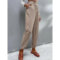 Pantalones rectos de cintura alta para mujer, pantalón holgado clásico, de lino, para primavera y otoño - details 4