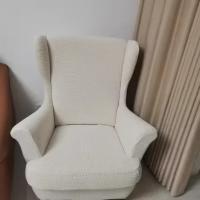 Cubierta de Silla de Ala Inclinada Elástica Vellón Polar Rey Cubierta de Sofá con Almohada - details 0