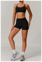 Pantalones cortos de yoga de cintura alta sin costuras, pantalones deportivos para apretar la cintura y levantar la cadera, usados ​​como pantalones cortos para correr - details 18