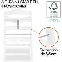 Set de Tronas de Bebé Evolutivas con Bandeja y Cojín de 2 Piezas |   Trona de madera regulable |   Silla Alta para Niños desde 6 Meses con Accesorios - details 17