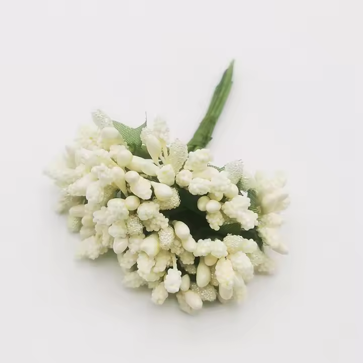 Corona pequeña para fiesta, caja DIY, flor falsa de matrimonio, flores artificiales, bayas, estambre, decoración del hogar - 1