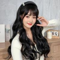 Pelucas de diadema sintéticas de estilo coreano, postizos de aro para el cabello, peluca de media diadema, Clip sintético en pelo largo y rizado ondulado para fiesta - details 6