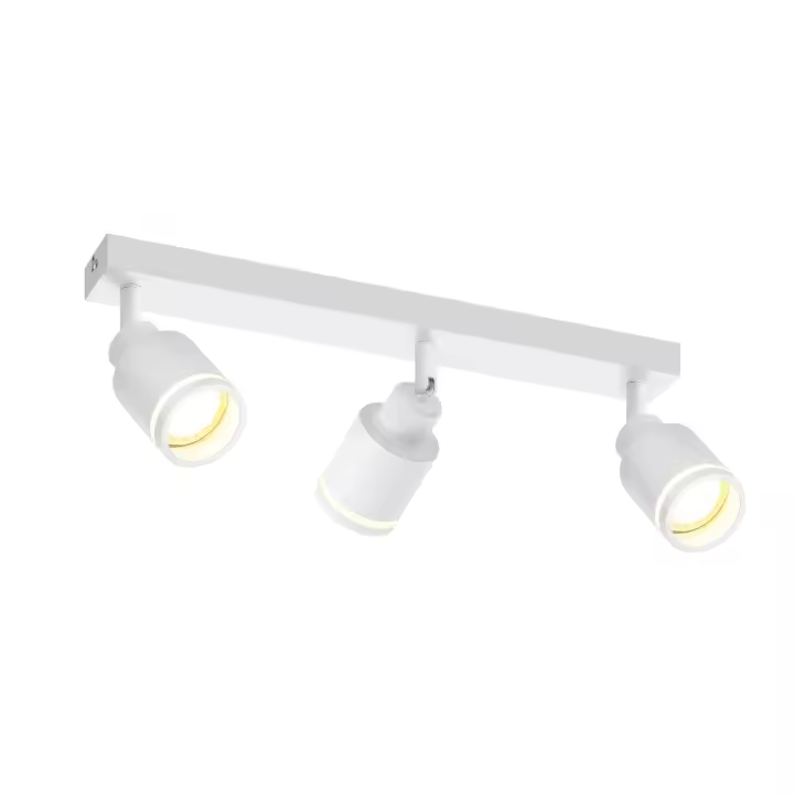 CBJKTX Foco de techo moderno blanco: 3 focos orientables, foco de techo para pasillo, GU10, lámpara de techo de metal para interiores - 1