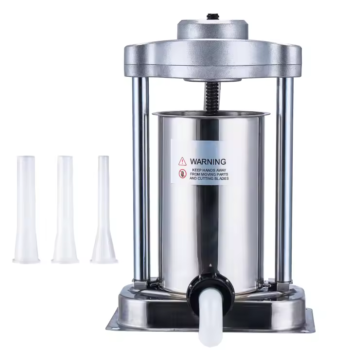 SucceBuy Embutidora Manual de Salchichas, 2 L / 5 LBS, Vertical, Acero Inoxidable 304, con Abrazadera - 1