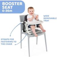 Silla Infantil Conversible de Trona Portátil, Ajustable, Evolutiva, Cierre Compacto y Bandeja Extraíble Perritos Negro - details 1