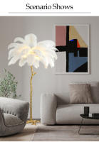 Lámpara de pie con plumas, luminaria moderna para sala de estar, restaurante, oficina, dormitorio, decoración de plumas - details 4