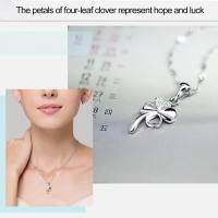 Collares Mujer de Con Forma de Trébol de Cuatro Hojas,Collar with Colgante Trébol de Cuatro Hojas para Mujer - details 1