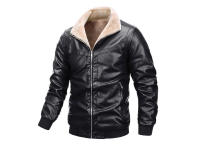 Chaquetas cálidas de lana PU para hombre, parabrisas retro, camisetas de motocicleta, ropa de moda, otoño e invierno - details 1