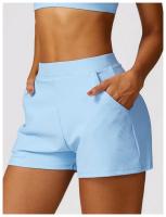 Pantalones cortos deportivos casuales y sueltos de nylon para yoga y ejercicios de autómneo y invierno acero inoxidable rápido secado - details 6