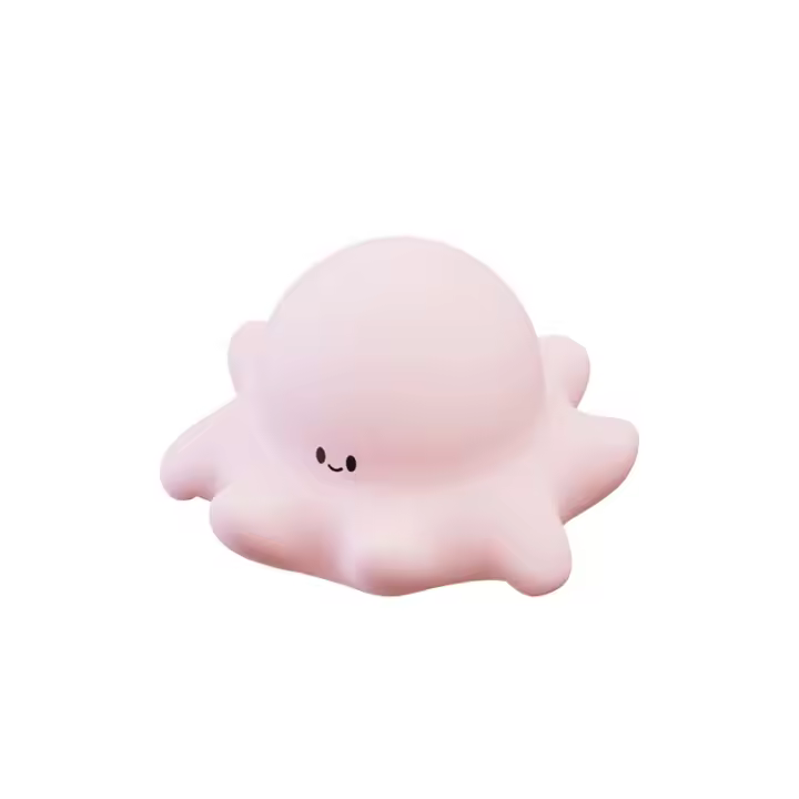 Luz nocturna de pulpo, luz nocturna de silicona de dibujos animados de calamar, decoración Interior recargable, lámpara ambiental, regalo de cumpleaños para niños - 1