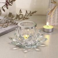 Portaveles de Cristal transparente con diseño de Loto para decoración del Hogar, oficina, Mesa Central de Boda - details 4