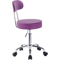 Taburete de Trabajo de 1 Pieza Giratorio Taburete de Silla Giratoria Silla de Oficina con Respaldo de Altura Regulable en Blanco - details 11