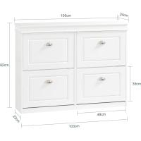 Mueble Blanco con 4 Puertas y Gran Capacidad - 105x24x83cm para Pasillo Estrecho, Recepción, Dormitorio - details 2