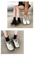 Nuevo estilo universitario con cordones dobles y cordones con falda pequeña, zapatos de plataforma de cuero, zapatos individuales. - details 12