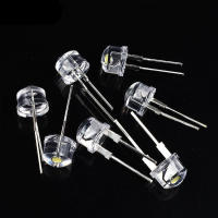 20PCS LED SMD F8 8mm 0.5W 0.75W 3.0-3.2V Straw hat LED Cold White 8000K Super Bright Lamp Wide Angle Transparent  Lamp Strawhat - details 2