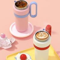 Taza térmica de doble bebida de 900ml, taza con pajita de gran capacidad de acero inoxidable, cómoda Taza Termo portátil que mantiene el frío y el calor - details 7