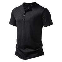 Camisetas de Moda Callejera Hip Hop para Hombres Alta Calidad en Algodón, Manga Corta, Botón, Color Uno - details 5