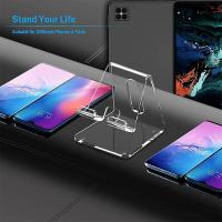 Carga universal del soporte del teléfono móvil de acrílico transparente en el escritorio - details 3