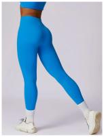 Mallas de Yoga para mujer, pantalones deportivos sin costuras, de cintura alta, con realce de caderas, para entrenamiento y correr - details 3