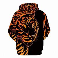 Sudadera con capucha informal para hombres y niños, con impresión digital 3D de tigre arcoíris, nueva - details 3