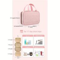 Bolsa de aseo portátil para mujer con gancho, organizador de cosméticos de viaje plegable, bolsa de maquillaje sin perfume - details 0
