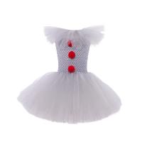 Vestido de Joker gris elegante, vestido, payaso espeluznante, ropa de Cosplay para fiesta de Carnaval para niños, disfraz de Halloween para niñas - details 5