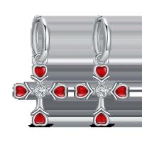 Pendientes de plata pura con forma de corazón rojo y rosa para mujer, joyería de moda para mujer, regalos del Día de San Valentín - details 6