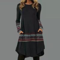 Vestido de manga larga de otoño sprint, vestidos estampados para mujer - details 3