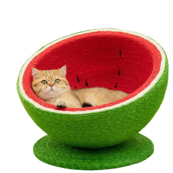 Rascador para Gatos en Forma de Sandía con Cama y Juguete - Árbol para Gatos Todo en Uno, de Gran Tamaño y Uso para Todas las Estaciones - 1