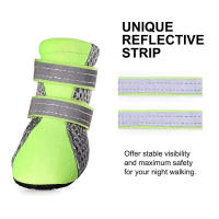 Botas reflectantes transpirables impermeables para perros pequeños y medianos, zapatos suaves de verano para mascotas, red para caminar al aire libre, seguridad nocturna - details 3