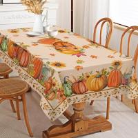 Mantel Ovalado de Otoño de Acuarela Cubierta de Mesa de Comedor para Fiesta en Casa - details 3