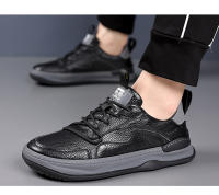 La primera capa de cuero de vaca zapatos casuales, cuero genuino transpirable zapatos de cuero de los hombres, deportes. - details 21