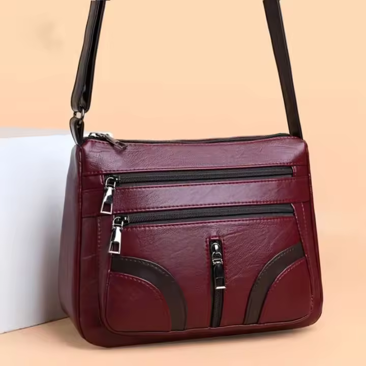 Originals Bolso de mano cruzado de cuero PU simple para mujer, bolso de hombro multipoeta, bolso VIE - 1