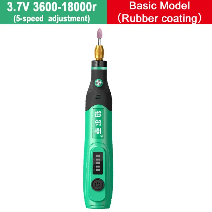 Taladro eléctrico inalámbrico de 3,7 V, 3600-18000r, bolígrafo de grabado, Kit de herramientas microrotativas para Metal, vidrio, cerámica, pulido de corte - 1