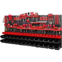 Sistema de Almacenamiento para Herramientas y Cajas Apilables Placas de Pared Extra Fuertes PAFEN Estante Vertical (Rojo/Negro) - details 0