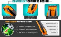 Cortapelos para perros para el cuidado de las cuchillas de acero al carbono Kit de cuidado de perros Motor de alta potencia 7000 rpm Cortapelos profesional para cortapelos inalámbricos recargables gruesos y pesados - details 1