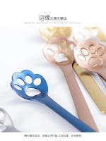 1PC Creative Cute Cat Claw 304 Stainless Steel Spoon Hollow for Ice Cream Coffee Tea Dessert Spoon Kitchen Tableware Accessories - details 5