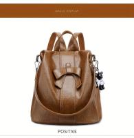 Mochila de Almacenamiento de Textura Sólida Estilo Retro con Lazo Ideal para Trabajo Diario - details 2