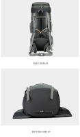Mochila de Montañismo para Acampar y Senderismo de 75L con Cubierta de Lluvia Bolsa Deportiva al Aire Libre de Nylon Capacidad 60-80 Litros Peso 40-50kg - details 14