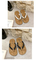 Verano nuevo casual pisando mierda sintiendo chanclas de gran tamaño las mujeres usan zapatillas geniales de moda de lunares con punta de fondo plano. - details 9