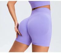 Pantalones cortos deportivos de Yoga sin costuras para mujer, pantalones de chándal de tres cuartos de cintura alta de melocotón, Multicolor, ropa cómoda de secado rápido para Fitness y Yoga - details 8