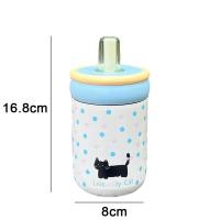 Botella de agua térmica duradera de 500ML con asa, taza de vacío de acero inoxidable 316, tapa de gato de dibujos animados, taza de té de paja para niños y niñas - details 7
