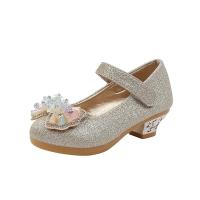 Zapato de cuero para niños, zapatos de princesa dulces para niñas con pajarita de diamantes de imitación, zapatos versátiles de moda para niños con tacones para fiesta - details 18