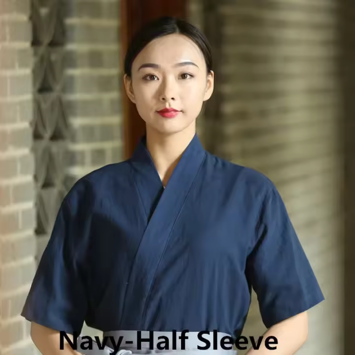 Uniforme de Sushi Unisex, chaqueta de Chef, servicio de comida japonesa, restaurante, abrigo de camarero, ropa de trabajo, Kimono - 1