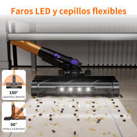 Aspiradora inalámbrica PrettyCare V900, 530W, 52000PA de potencia de succión, aspiradora con batería extraíble de 62 minutos, aspiradora de mano con pantalla táctil LED, aspiradora tipo palo para suelos de madera y alfombras - details 3