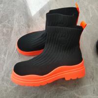 Zapatos De calcetines De suela gruesa para Mujer, Botas cortas informales De punto rojo De Red, talla grande, otoño e invierno, 2023 - details 9