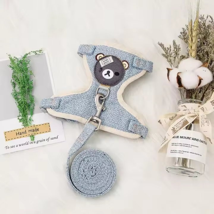 Chaleco para mascotas con dibujos de oso, accesorios para perros y gatos, cuerda para perro, correa para el pecho, cadena para perro, cuerda de tracción - 1