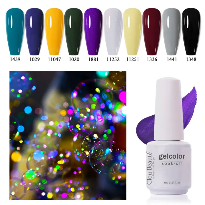 Esmalte de Uñas Clou Beaute 180 Colores Kit de Esmalte de Gel Semi Permanente 8ml 10pcs/Lote Botella de Vidrio UV Para Arte de Uñas Marca Clou Beaute Hecho en China Continental - 1