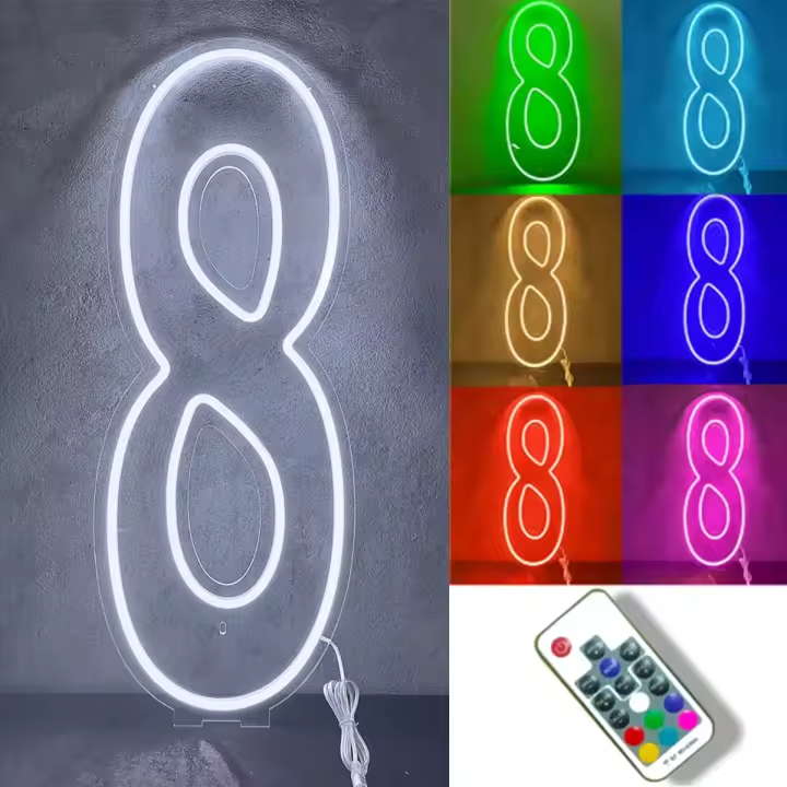 Luz de Fiesta de Cumpleaños Grande Cambia de Color Luz Transparente con Fondo de Acrílico - 1