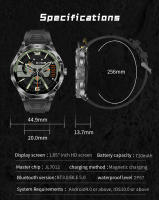 2024 Nuevo reloj inteligente para hombres 1,85 pulgadas 360*360 HD AMOLED pantalla táctil completa, reloj de trayectoria GPS, brújula,100 + modo deportivo, Impermeable,710mah, oxígeno en sangre, reloj deportivo de llamada Bluetooth Para iOS y Android - details 15